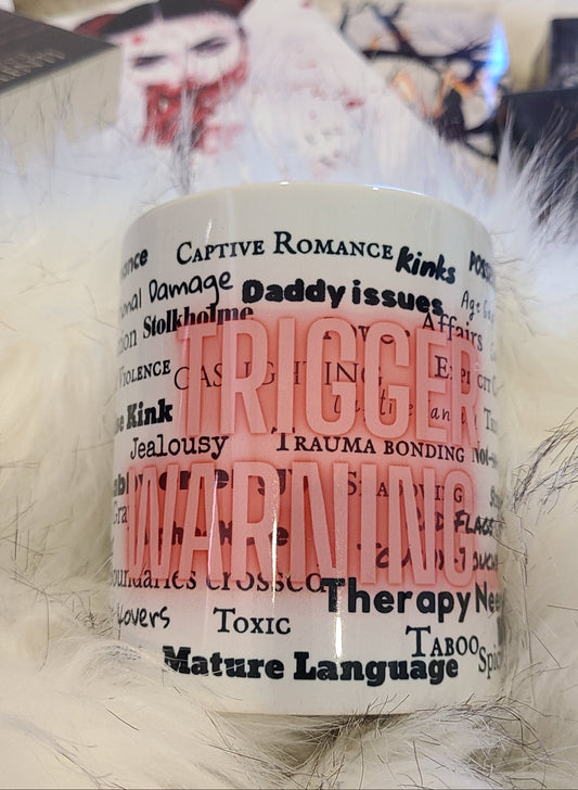 Trigger Warning Word Cloud Mug